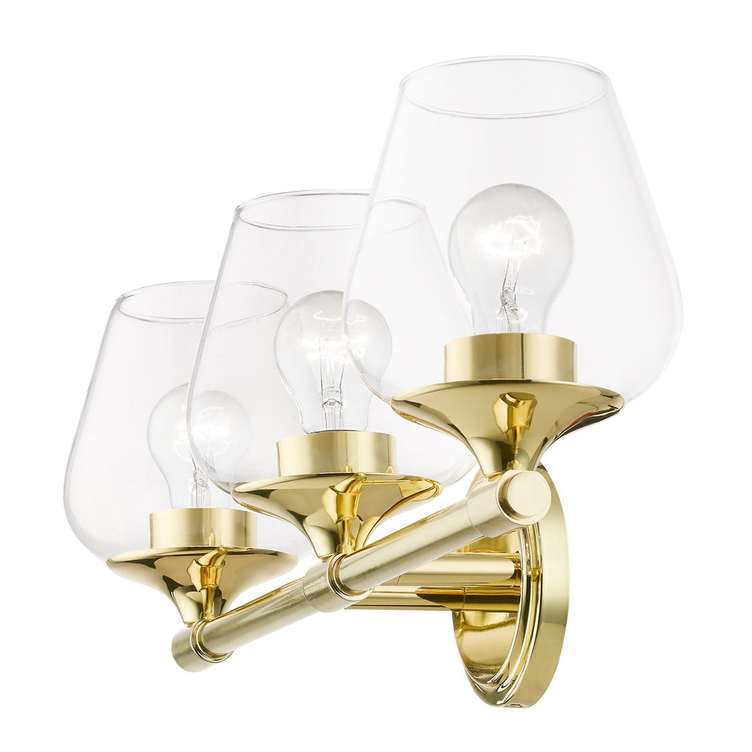 3 Light Polished Brass Vanity Sconce