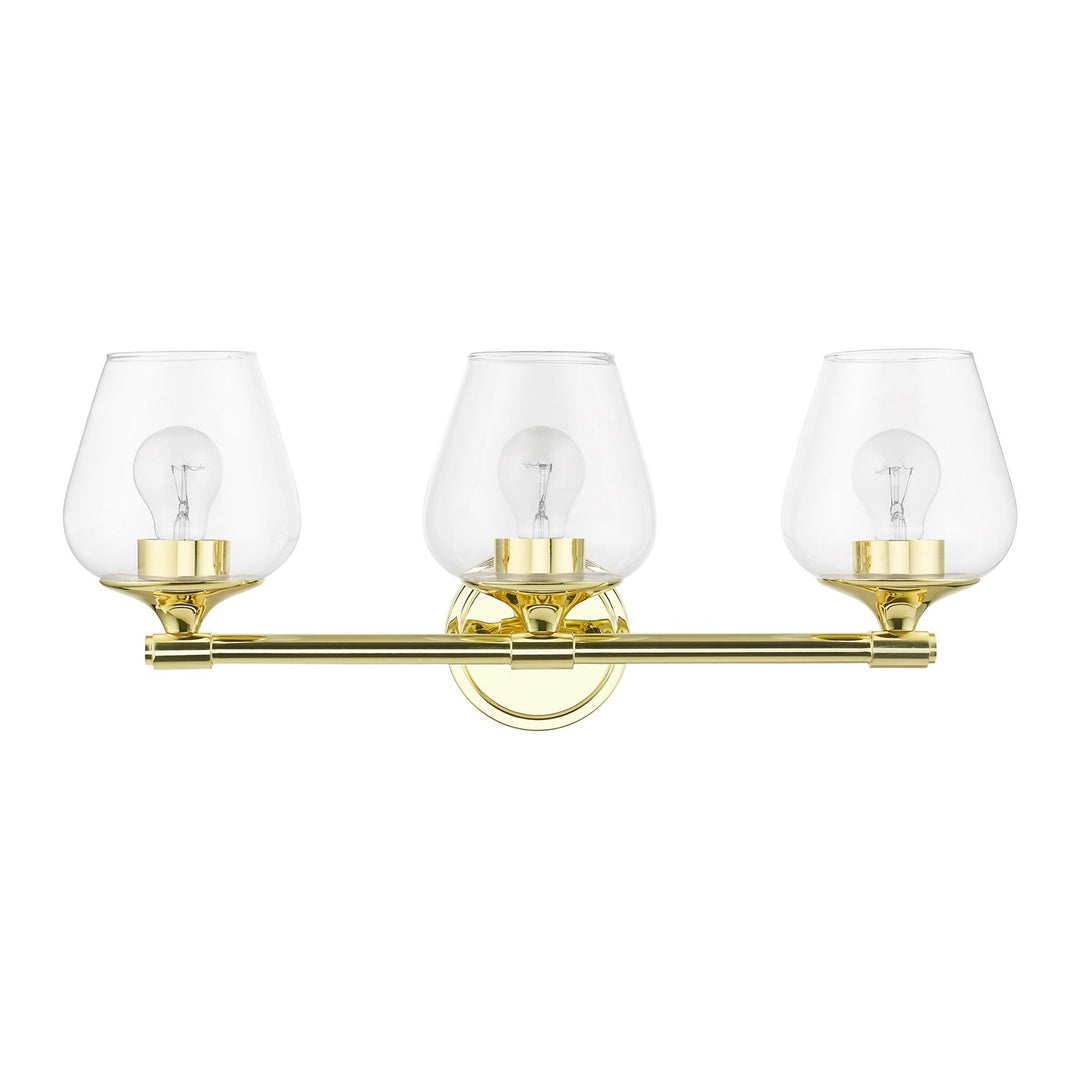 3 Light Polished Brass Vanity Sconce