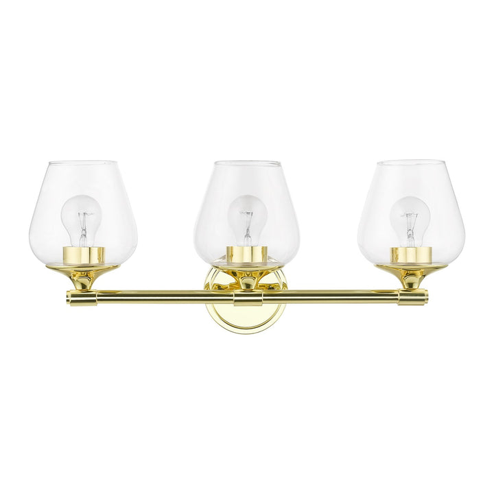 3 Light Polished Brass Vanity Sconce