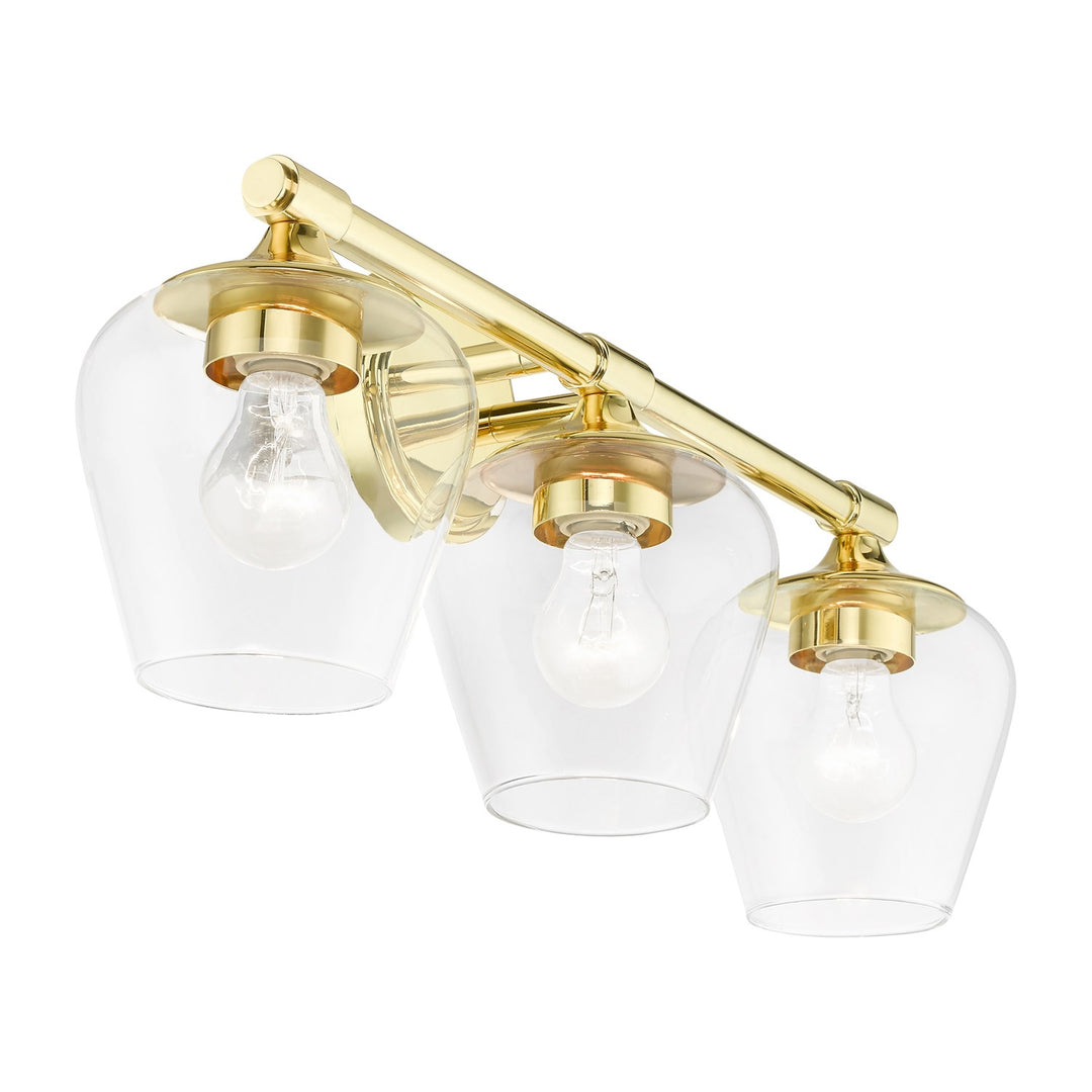 3 Light Polished Brass Vanity Sconce