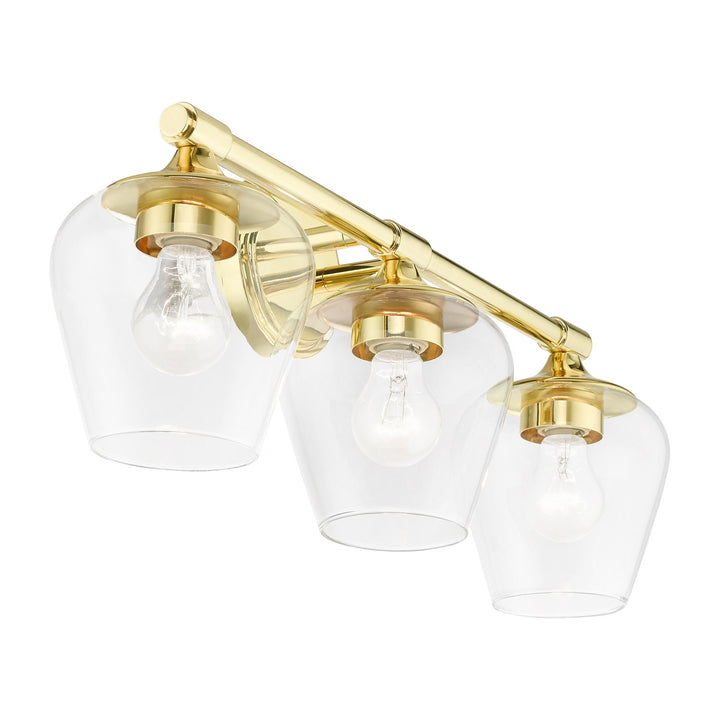 3 Light Polished Brass Vanity Sconce