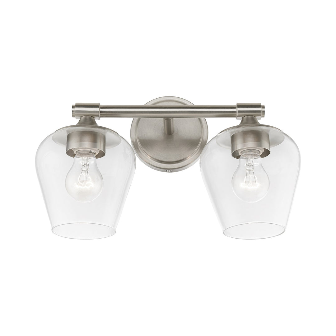 2 Light Brushed Nickel Vanity Sconce