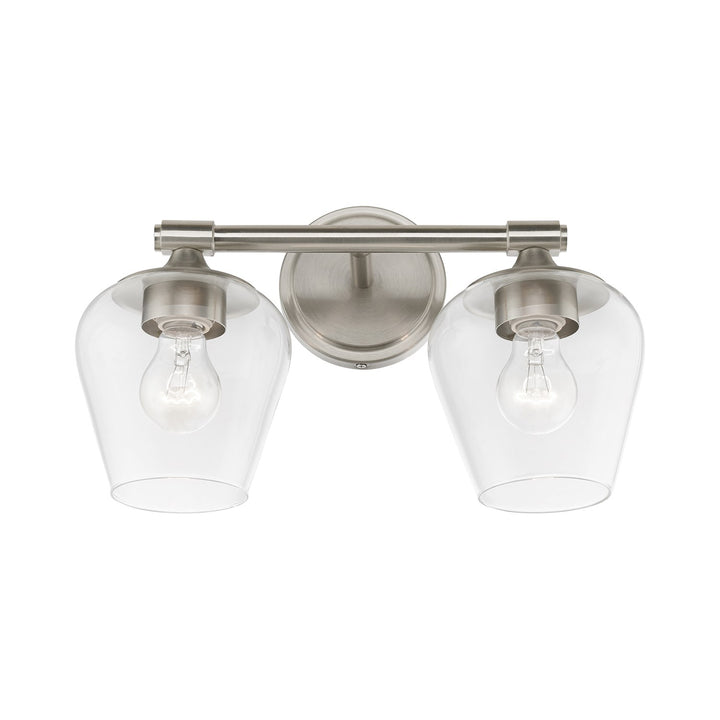 2 Light Brushed Nickel Vanity Sconce