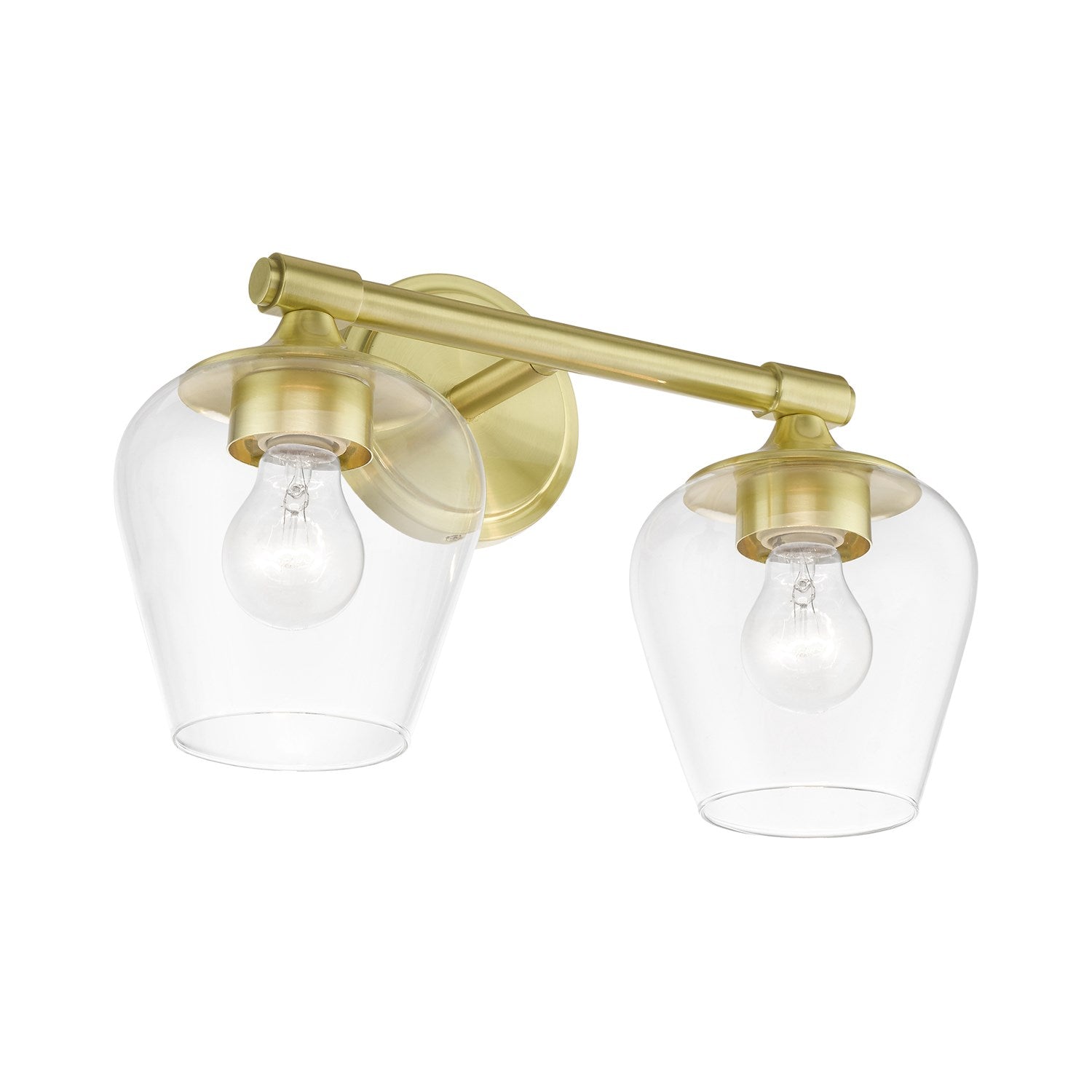 2 Light Satin Brass Vanity Sconce