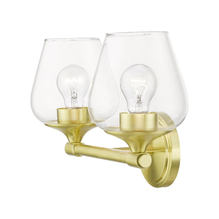 2 Light Satin Brass Vanity Sconce