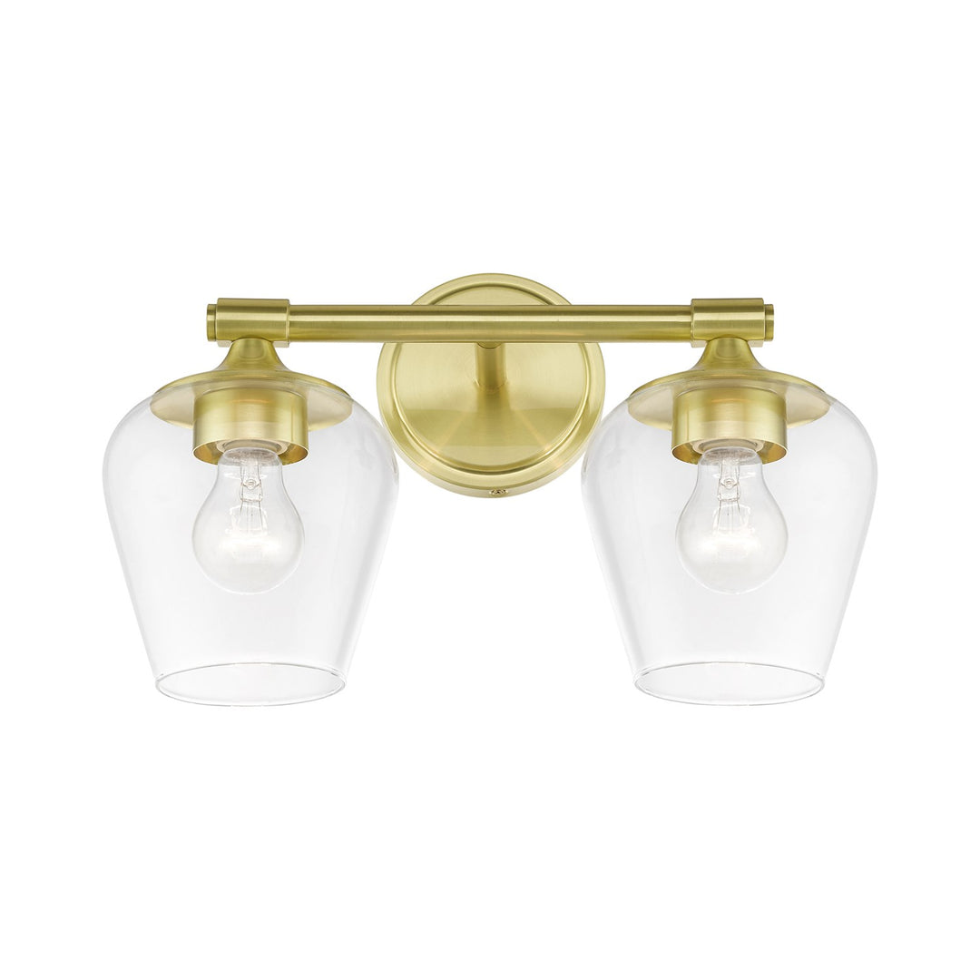 2 Light Satin Brass Vanity Sconce