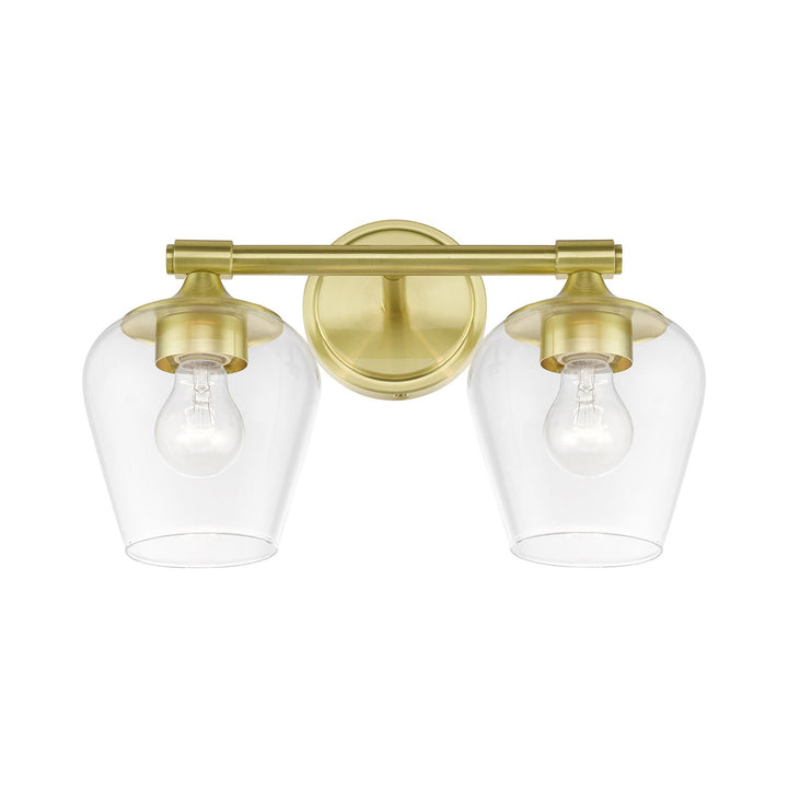 2 Light Satin Brass Vanity Sconce