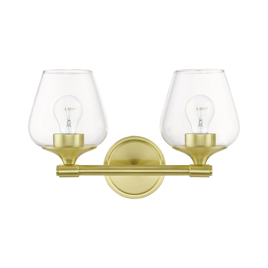 2 Light Satin Brass Vanity Sconce