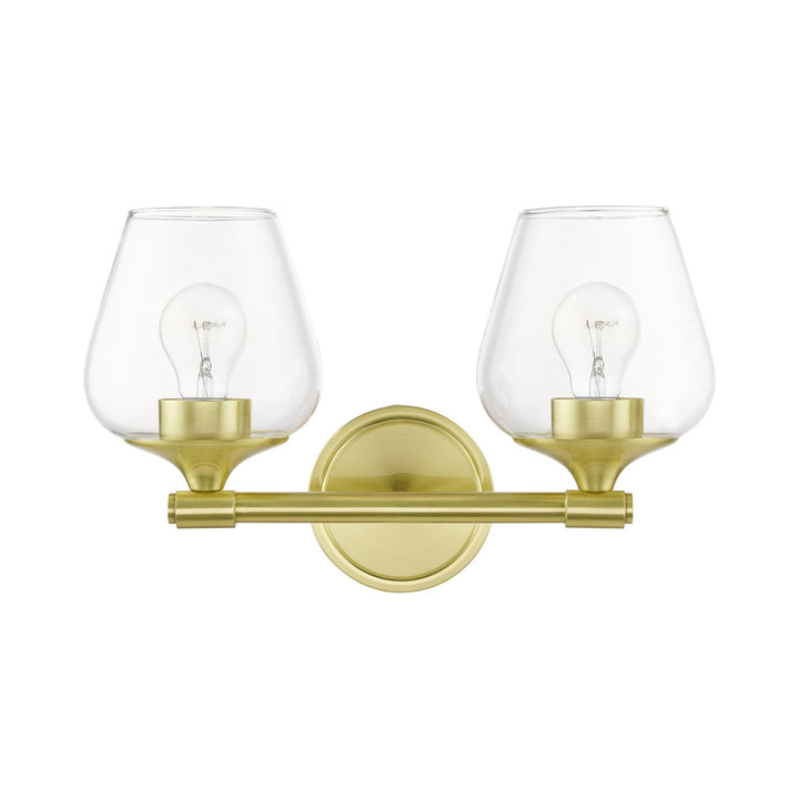 2 Light Satin Brass Vanity Sconce