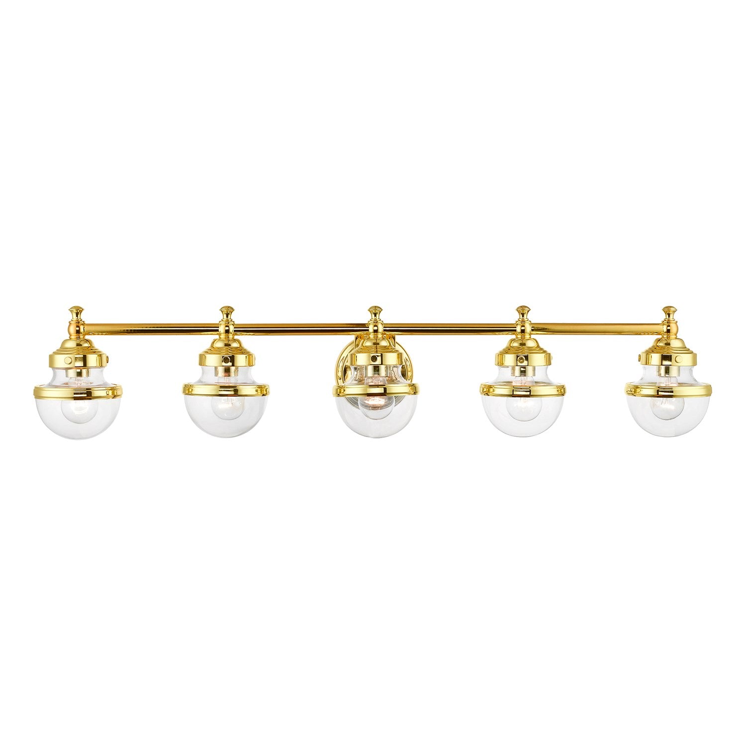 5 Light Polished Brass Large Vanity Sconce by Livex Lighting