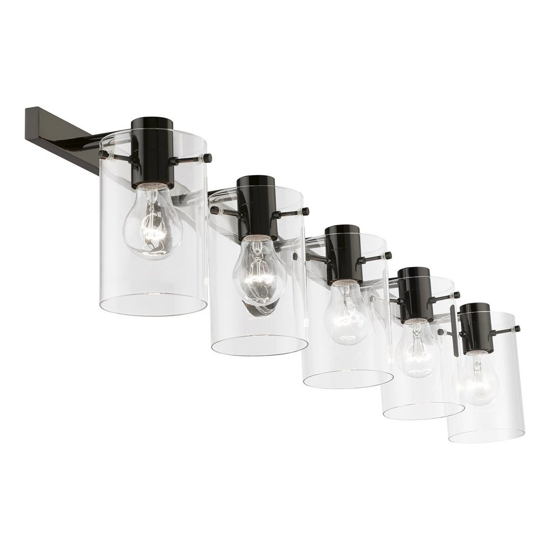 5 Light Black Chrome Vanity Sconce