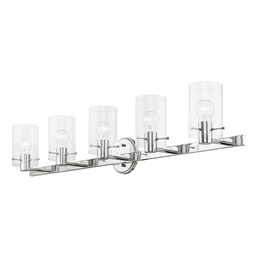 5 Light Polished Chrome Vanity Sconce