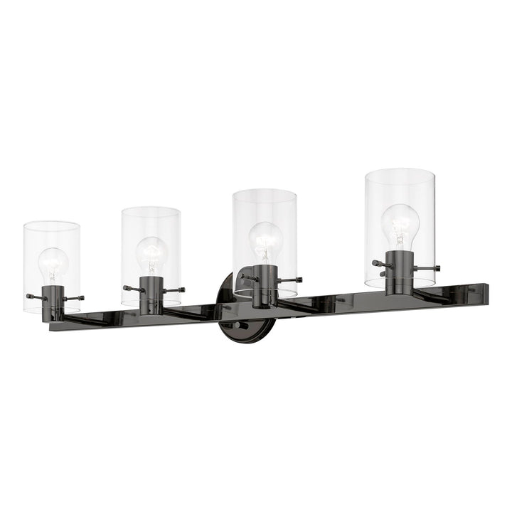 4 Light Black Chrome Vanity Sconce