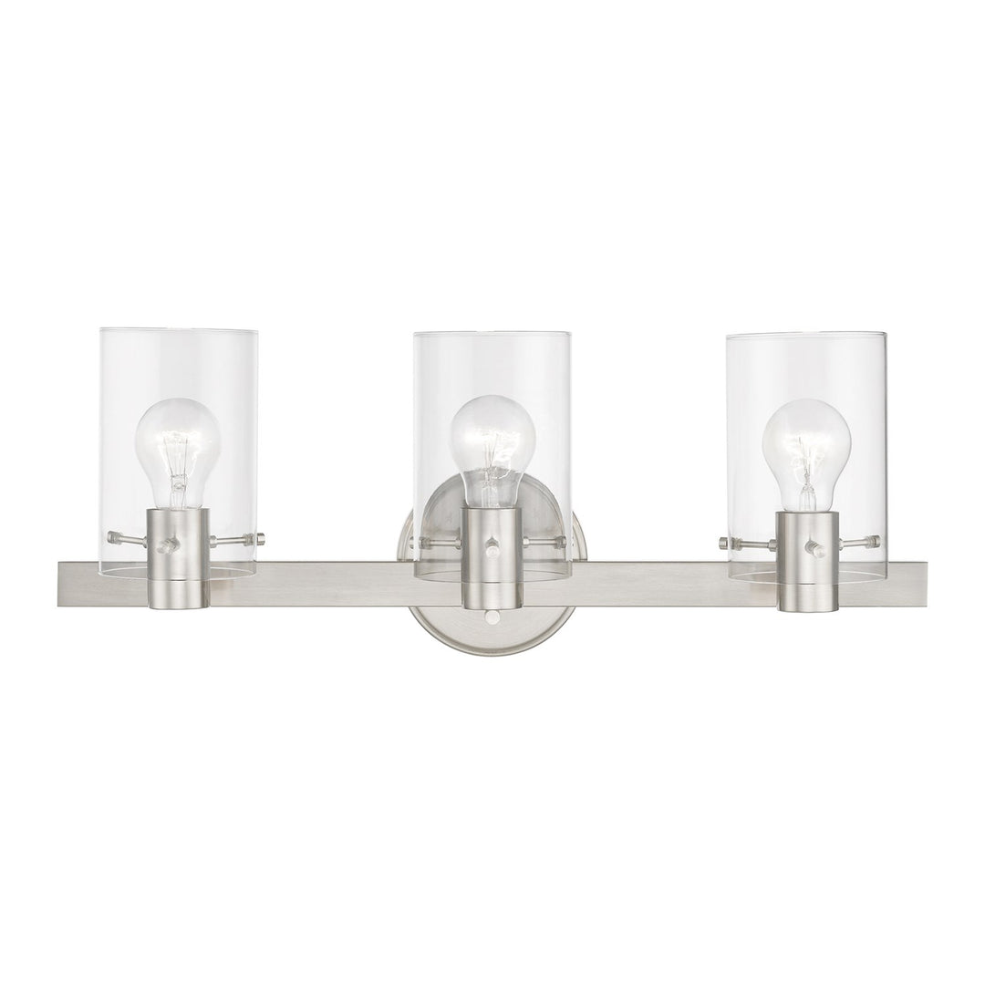 3 Light Brushed Nickel Vanity Sconce by Livex Lighting