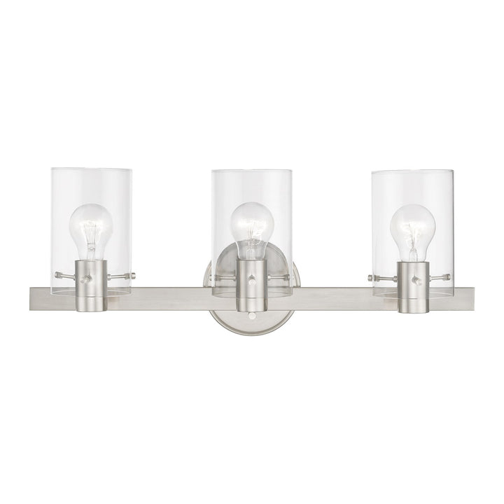 3 Light Brushed Nickel Vanity Sconce by Livex Lighting