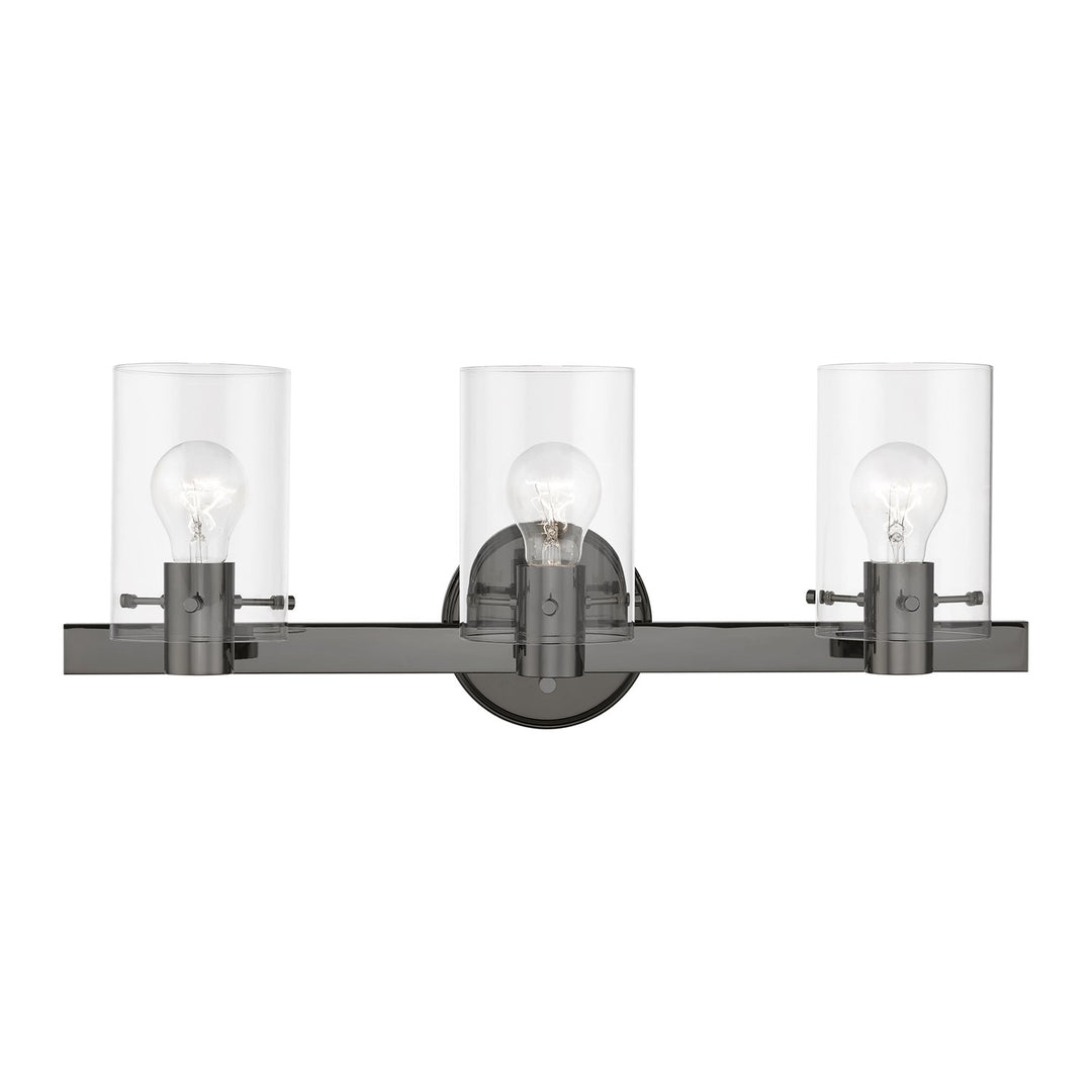 3 Light Black Chrome Vanity Sconce by Livex Lighting
