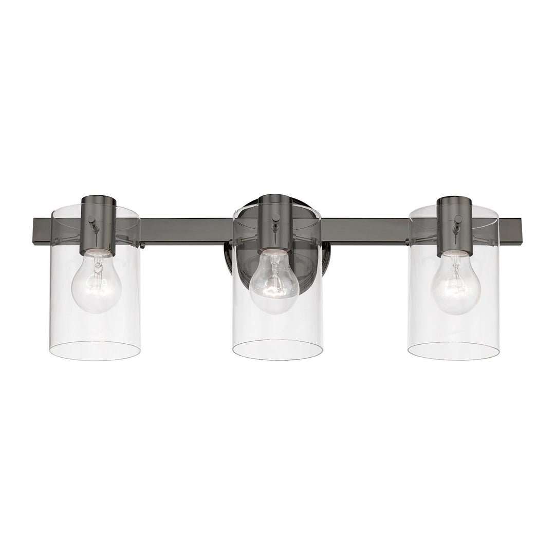 3 Light Black Chrome Vanity Sconce