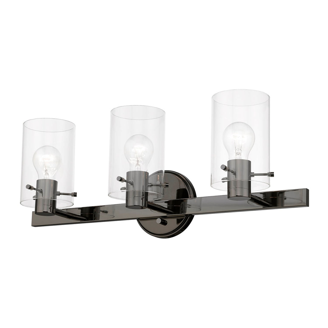 3 Light Black Chrome Vanity Sconce