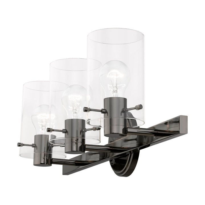 3 Light Black Chrome Vanity Sconce