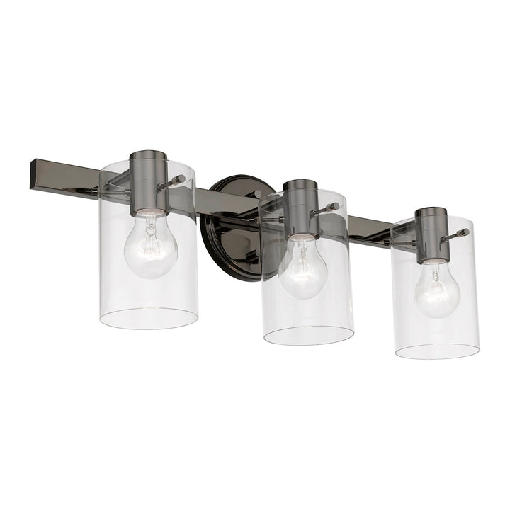 3 Light Black Chrome Vanity Sconce