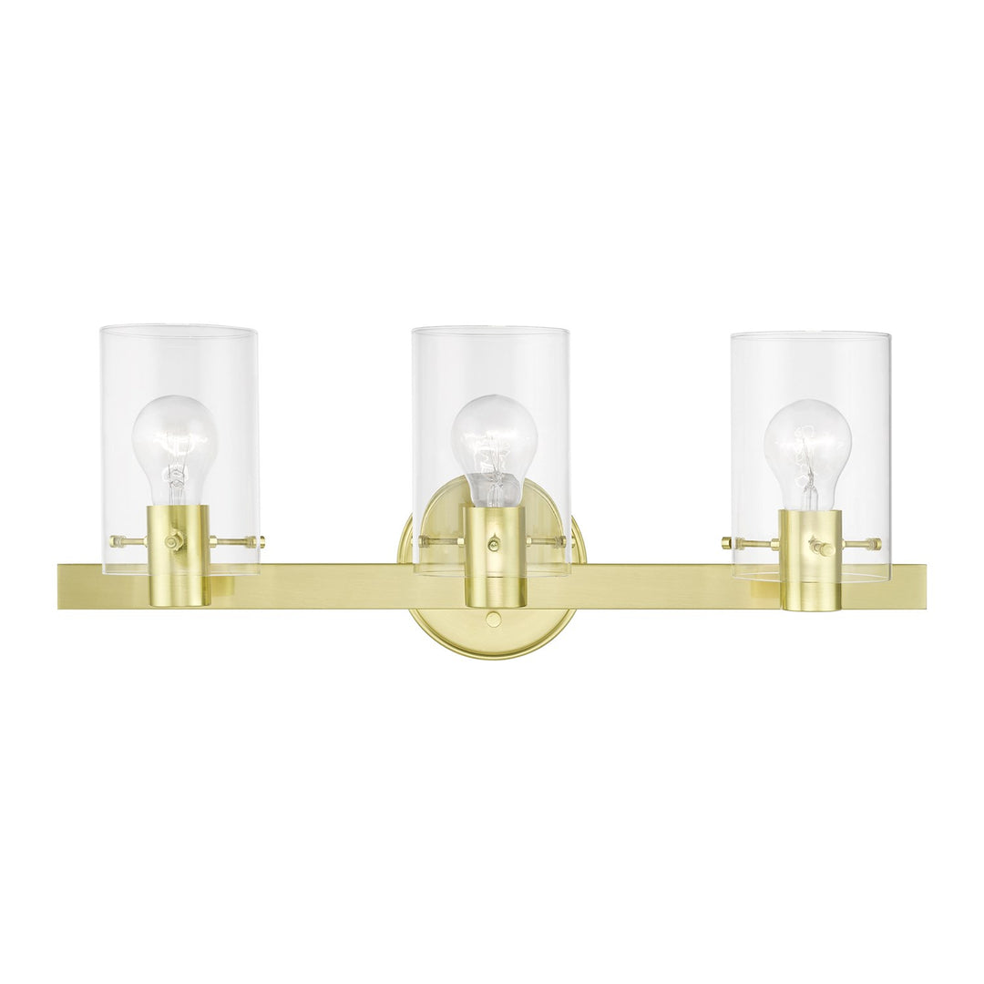 3 Light Satin Brass Vanity Sconce by Livex Lighting
