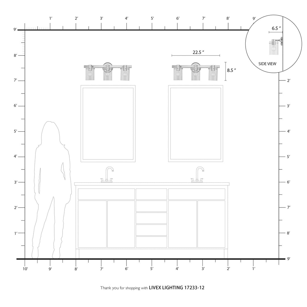 3 Light Satin Brass Vanity Sconce