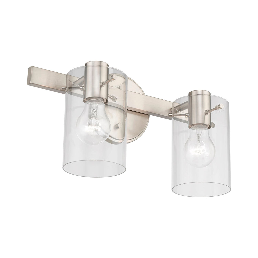 2 Light Brushed Nickel Vanity Sconce