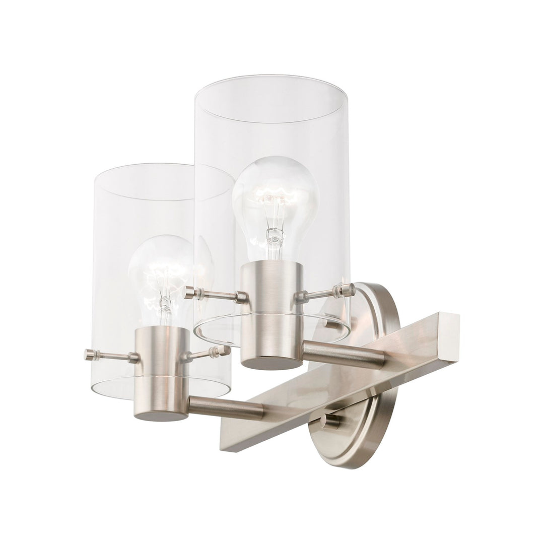 2 Light Brushed Nickel Vanity Sconce