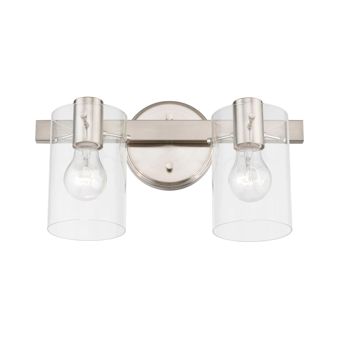 2 Light Brushed Nickel Vanity Sconce