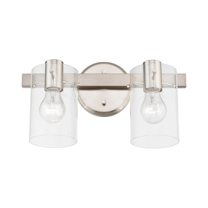 2 Light Brushed Nickel Vanity Sconce