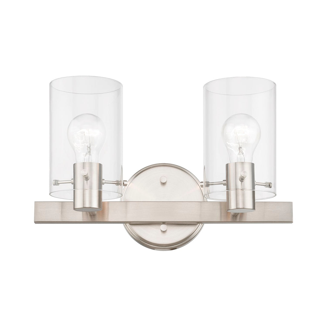 2 Light Brushed Nickel Vanity Sconce