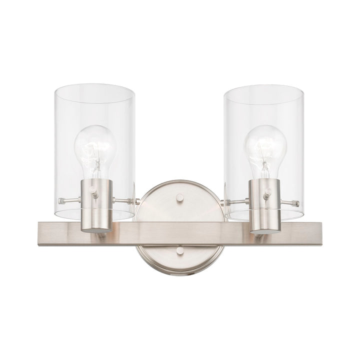 2 Light Brushed Nickel Vanity Sconce