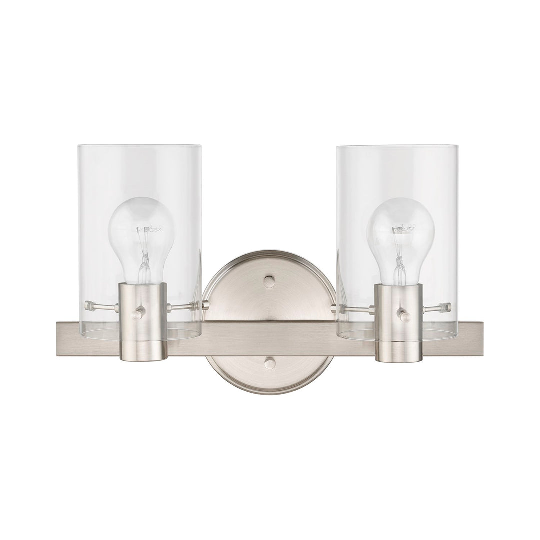 2 Light Brushed Nickel Vanity Sconce