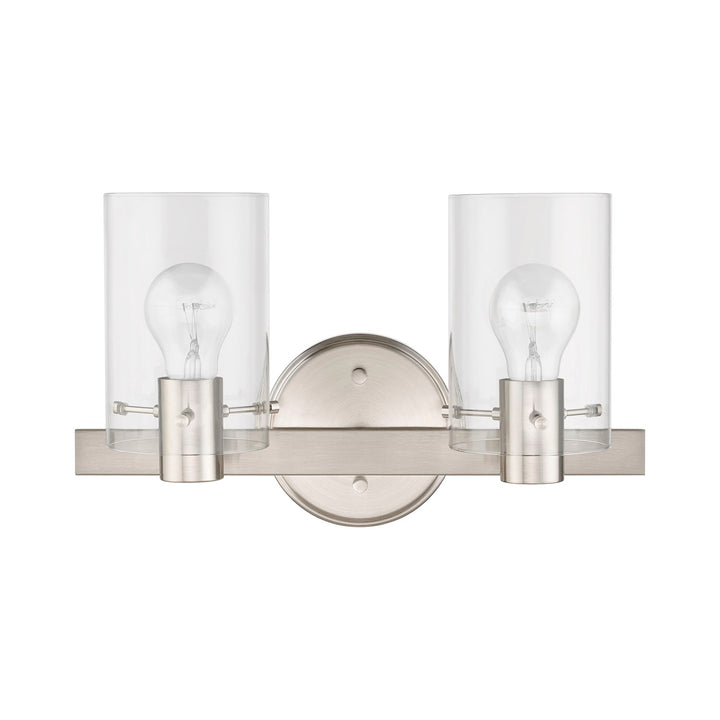 2 Light Brushed Nickel Vanity Sconce