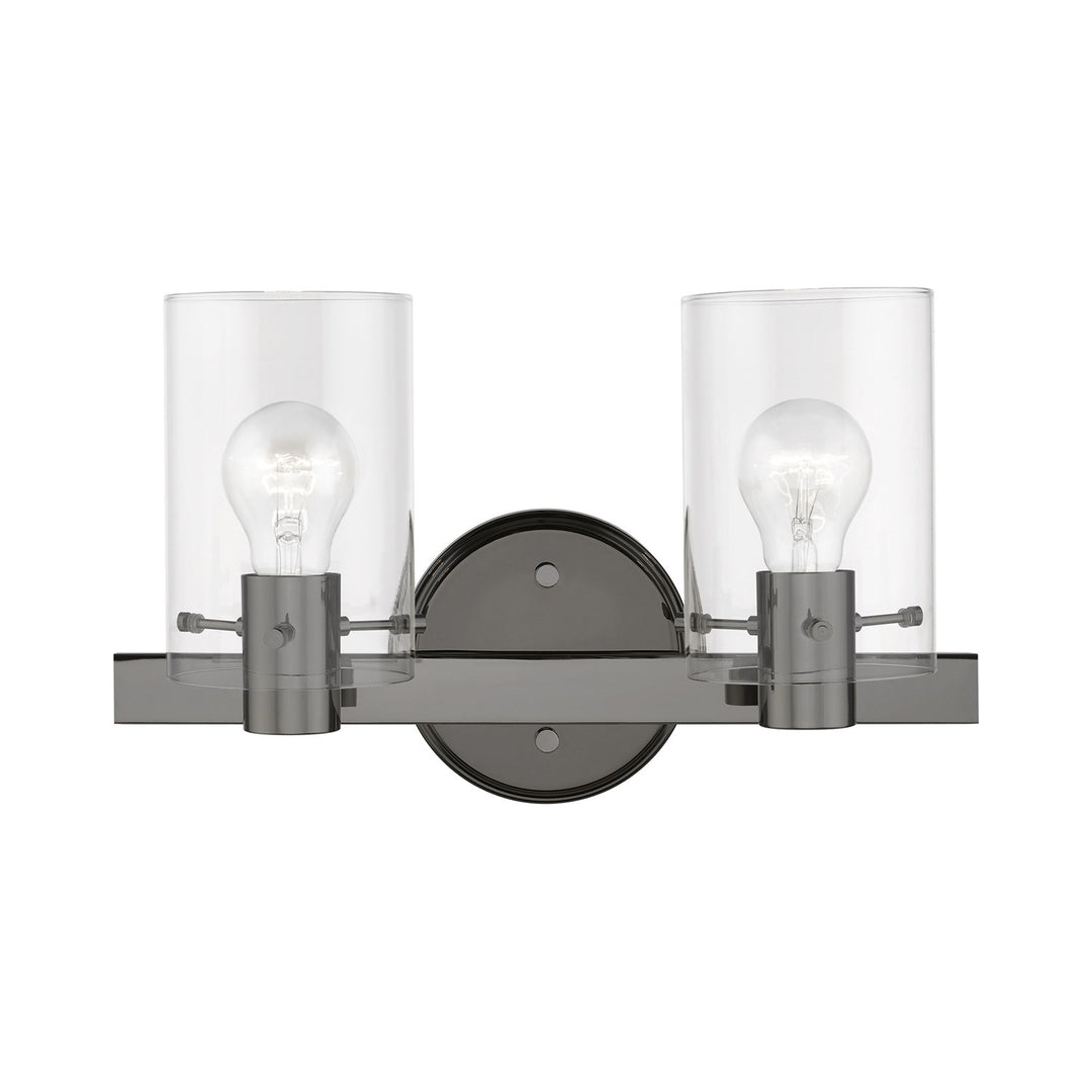 2 Light Black Chrome Vanity Sconce by Livex Lighting