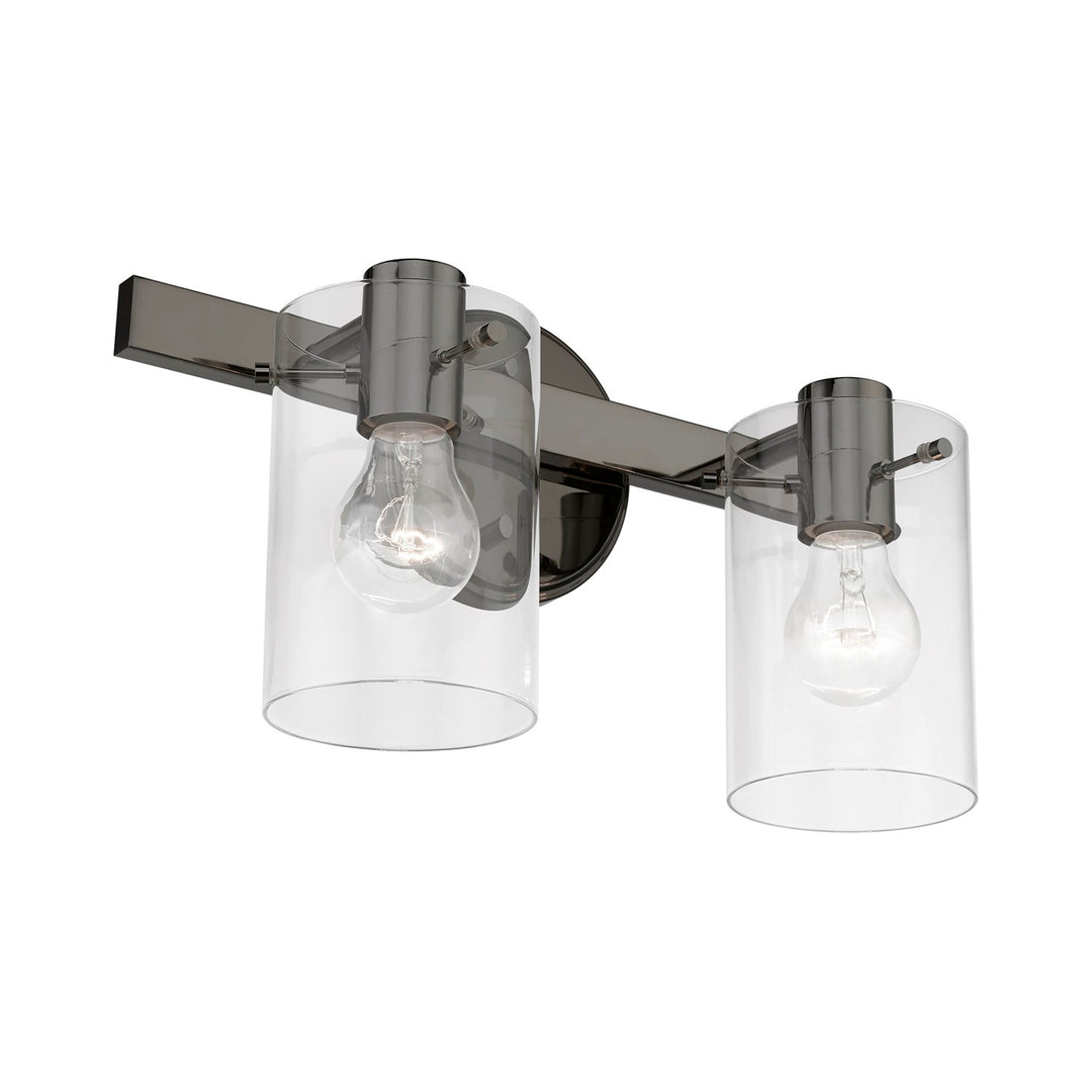 2 Light Black Chrome Vanity Sconce