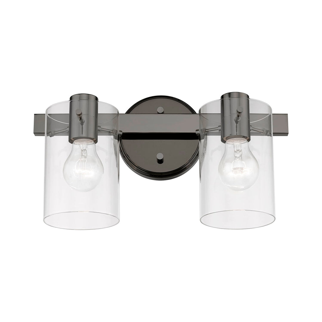 2 Light Black Chrome Vanity Sconce