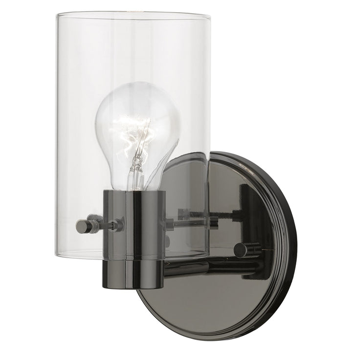 1 Light Black Chrome Single Sconce by Livex Lighting