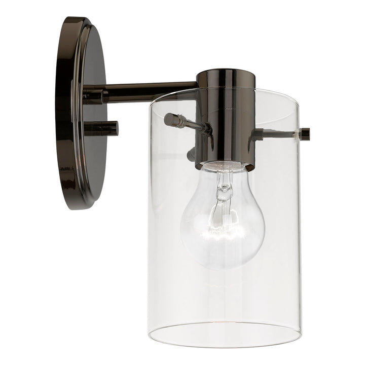 1 Light Black Chrome Single Sconce