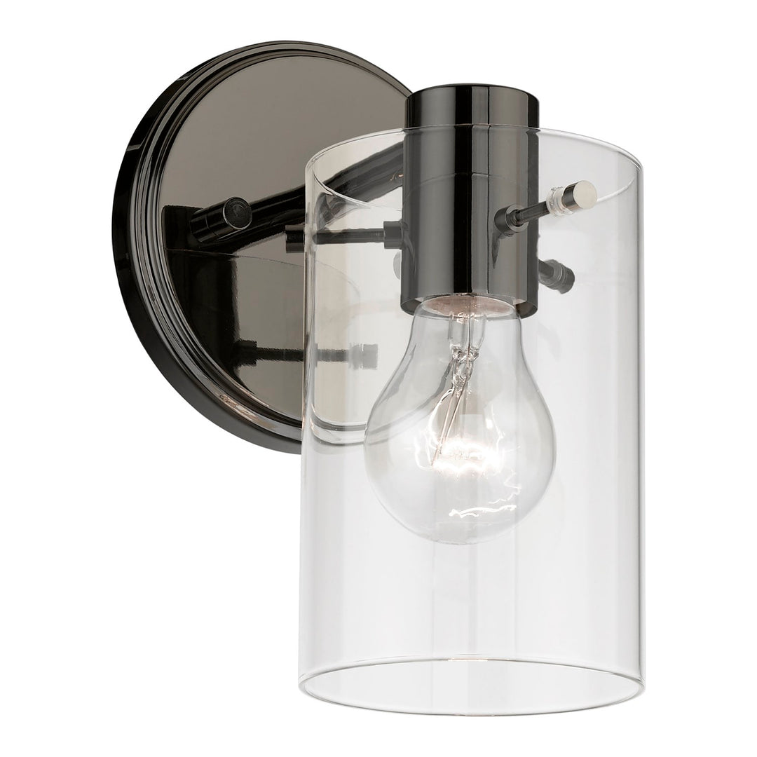 1 Light Black Chrome Single Sconce