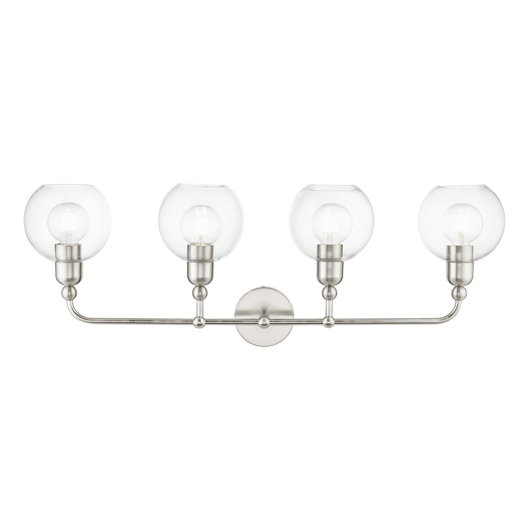 4 Light Brushed Nickel Large Sphere Vanity Sconce by Livex Lighting
