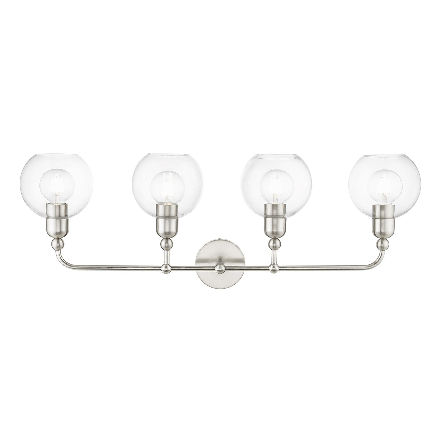 4 Light Brushed Nickel Large Sphere Vanity Sconce by Livex Lighting