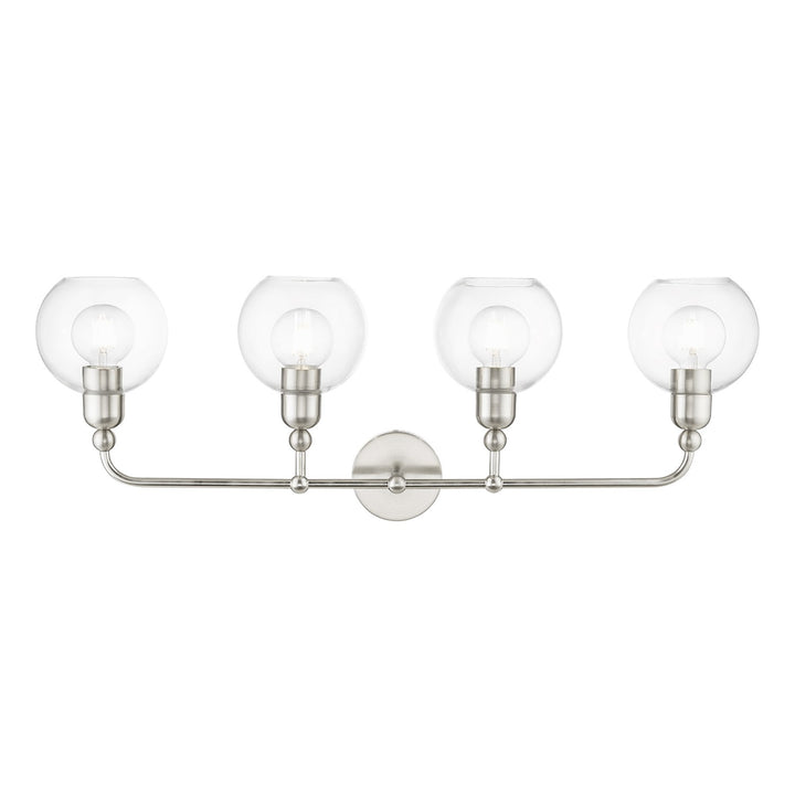 4 Light Brushed Nickel Large Sphere Vanity Sconce by Livex Lighting