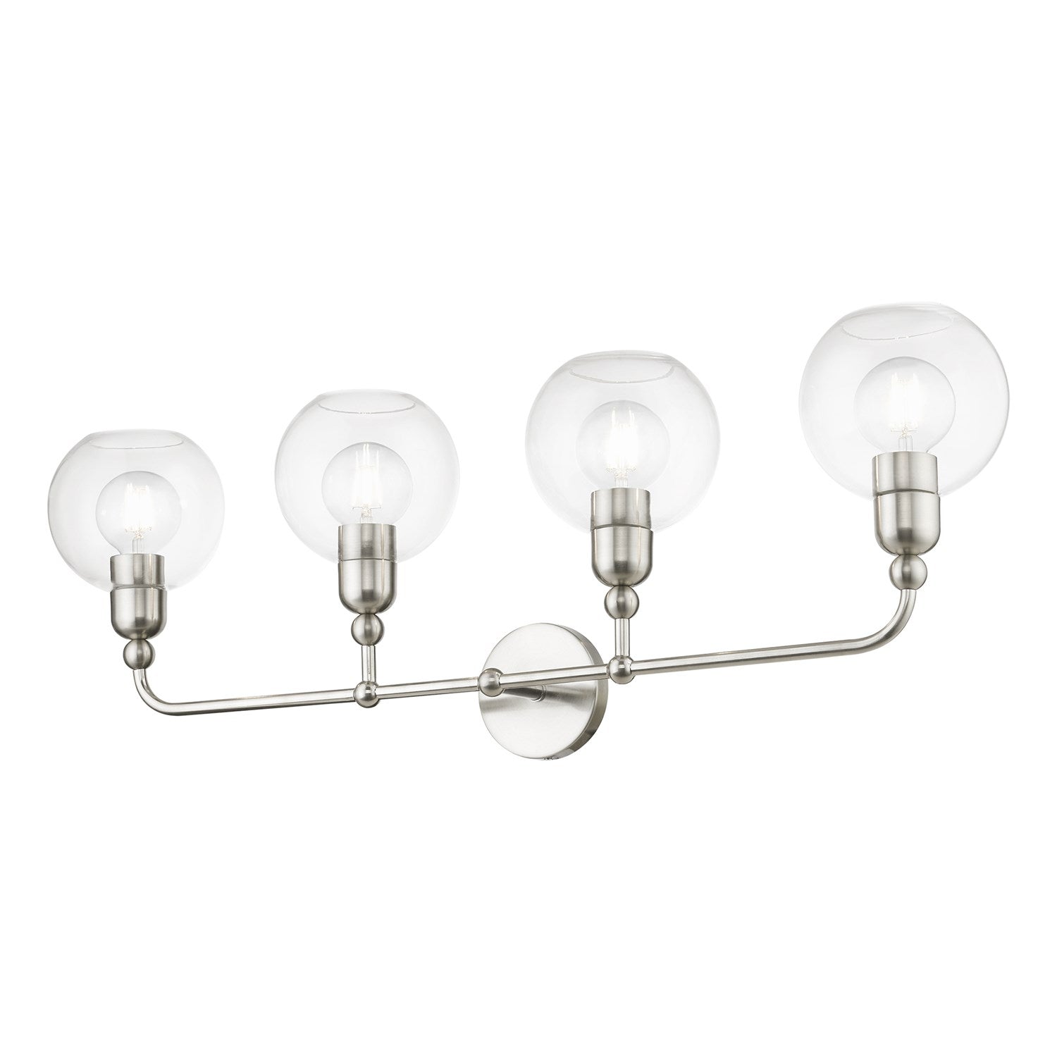 4 Light Brushed Nickel Large Sphere Vanity Sconce