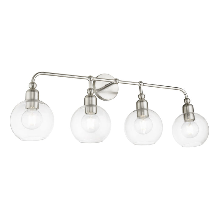 4 Light Brushed Nickel Large Sphere Vanity Sconce