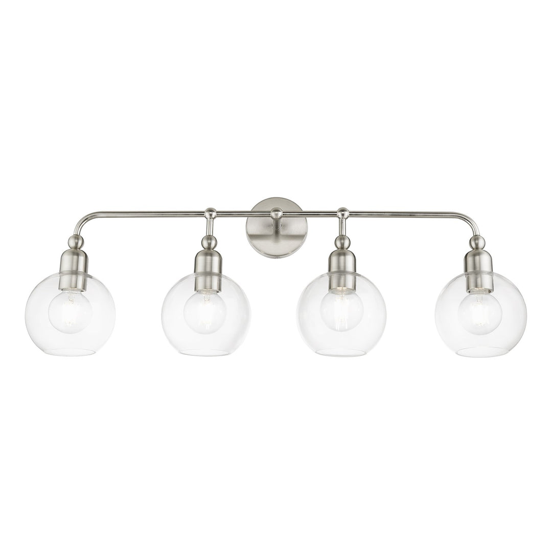 4 Light Brushed Nickel Large Sphere Vanity Sconce