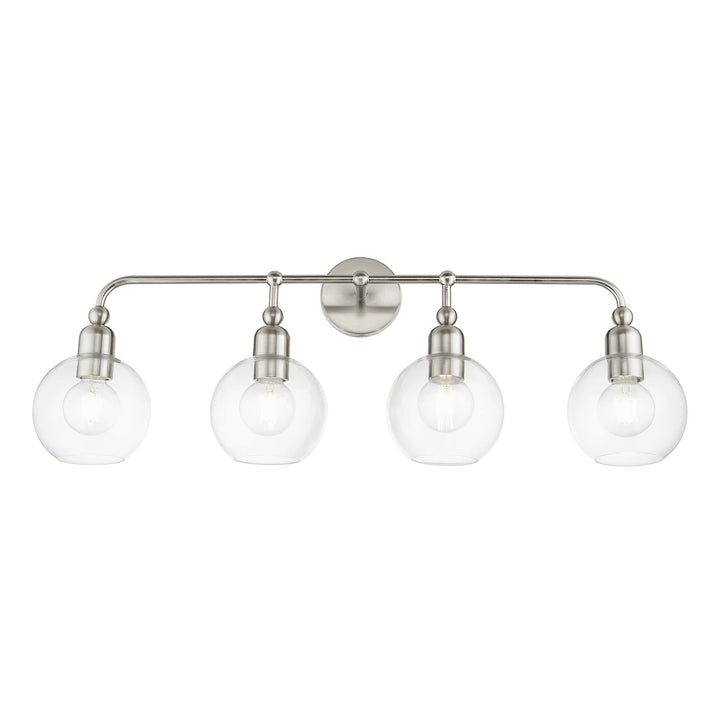 4 Light Brushed Nickel Large Sphere Vanity Sconce