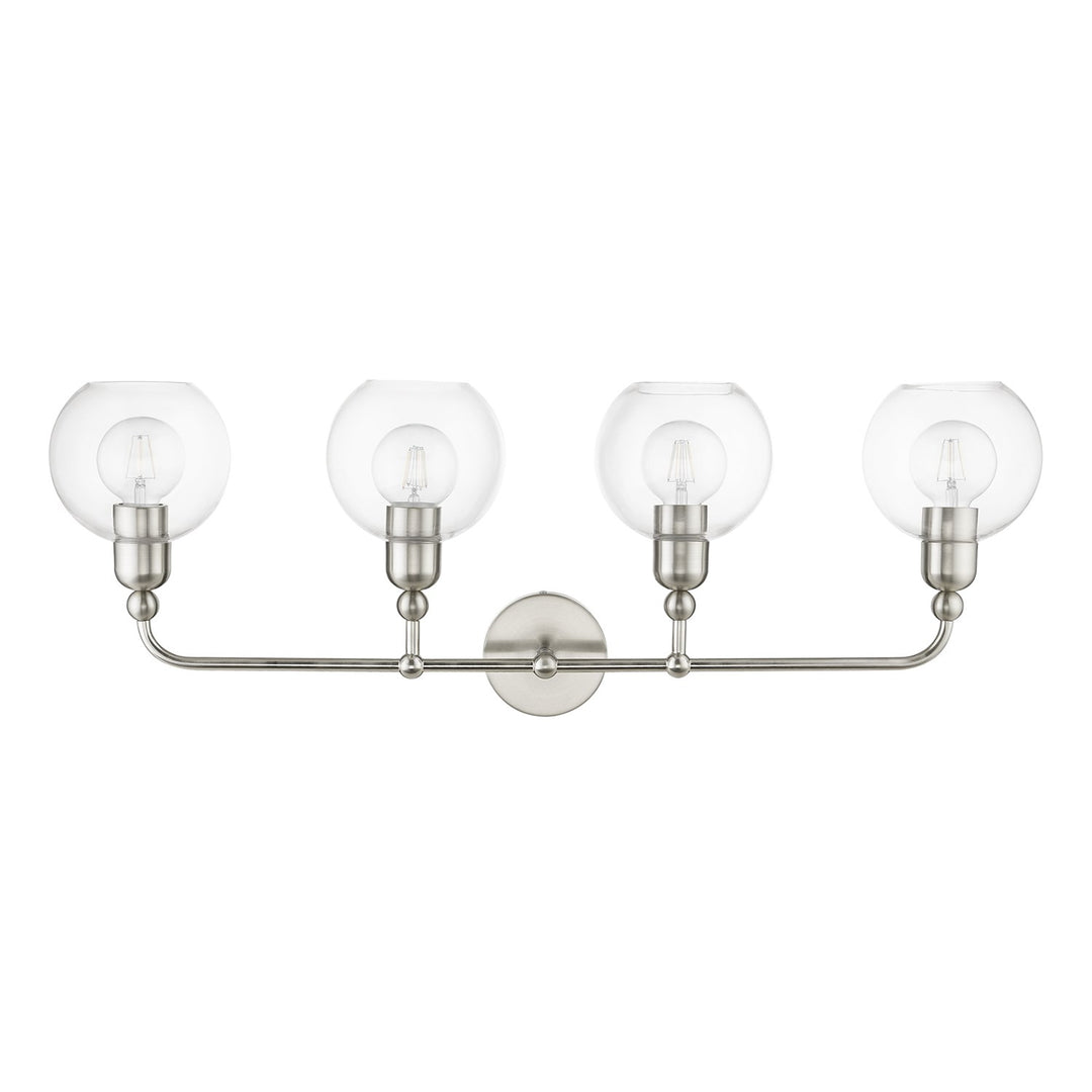 4 Light Brushed Nickel Large Sphere Vanity Sconce