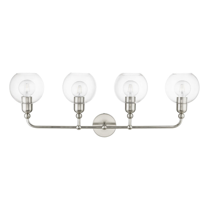4 Light Brushed Nickel Large Sphere Vanity Sconce