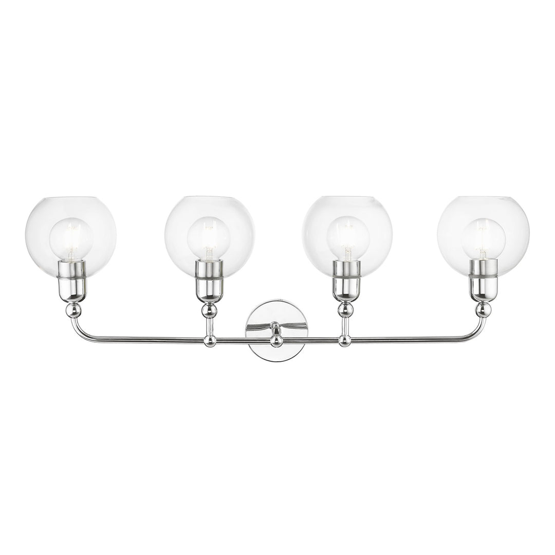 4 Light Polished Chrome Large Sphere Vanity Sconce by Livex Lighting
